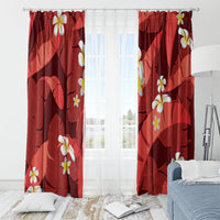 Red Banana Leaf Hawaii Window Curtain Lau Maia Plumeria Tropical Summer Vibes