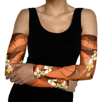 Orange Banana Leaf Hawaii Arm Sleeves Lau Maia Plumeria Tropical Summer Vibes