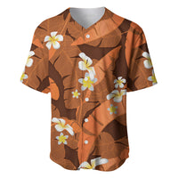 Orange Banana Leaf Hawaii Baseball Jersey Lau Maia Plumeria Tropical Summer Vibes