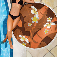 Orange Banana Leaf Hawaii Beach Blanket Lau Maia Plumeria Tropical Summer Vibes