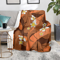 Orange Banana Leaf Hawaii Blanket Lau Maia Plumeria Tropical Summer Vibes