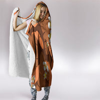 Orange Banana Leaf Hawaii Hooded Blanket Lau Maia Plumeria Tropical Summer Vibes