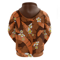 Orange Banana Leaf Hawaii Hoodie Lau Maia Plumeria Tropical Summer Vibes