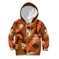 Orange Banana Leaf Hawaii Kid Hoodie Lau Maia Plumeria Tropical Summer Vibes