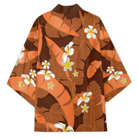 Orange Banana Leaf Hawaii Kimono Lau Maia Plumeria Tropical Summer Vibes