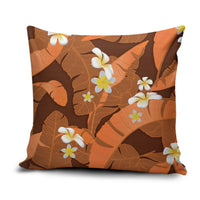 Orange Banana Leaf Hawaii Pillow Cover Lau Maia Plumeria Tropical Summer Vibes