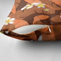 Orange Banana Leaf Hawaii Pillow Cover Lau Maia Plumeria Tropical Summer Vibes