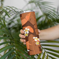 Orange Banana Leaf Hawaii Skinny Tumbler Lau Maia Plumeria Tropical Summer Vibes
