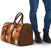 Orange Banana Leaf Hawaii Travel Bag Lau Maia Plumeria Tropical Summer Vibes