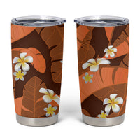 Orange Banana Leaf Hawaii Tumbler Cup Lau Maia Plumeria Tropical Summer Vibes