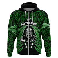 New Zealand Aotearoa Rugby Hoodie NZ Tiki With Maori Fern World Cup Green Version LT14 - Polynesian Pride
