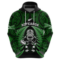 New Zealand Aotearoa Rugby Hoodie NZ Tiki With Maori Fern World Cup Green Version LT14 - Polynesian Pride
