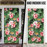 Pineapple Skull Aloha Hawaii Door Cover Summer Vibes Tropical Seamless Pattern - Polynesian Pride