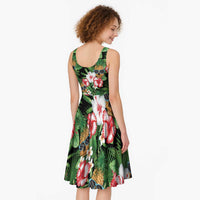 Pineapple Skull Aloha Hawaii Midi Dress Summer Vibes Tropical Seamless Pattern - Polynesian Pride