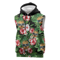 Pineapple Skull Aloha Hawaii Sleeveless Hoodie Summer Vibes Tropical Seamless Pattern - Polynesian Pride