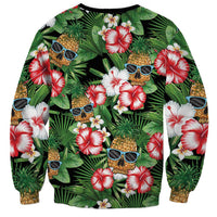 Pineapple Skull Aloha Hawaii Sweatshirt Summer Vibes Tropical Seamless Pattern - Polynesian Pride