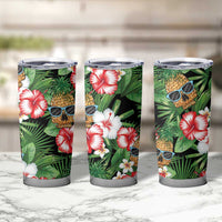 Pineapple Skull Aloha Hawaii Tumbler Cup Summer Vibes Tropical Seamless Pattern - Polynesian Pride