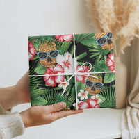 Pineapple Skull Aloha Hawaii Wrapping Paper Summer Vibes Tropical Seamless Pattern - Polynesian Pride