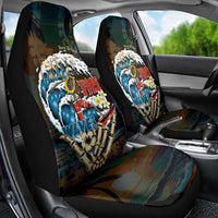 Aloha Hawaii Surfing Skull Car Seat Cover Shaka Skeleton Ride The Waves - Polynesian Pride