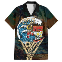 Aloha Hawaii Surfing Skull Family Matching Puletasi and Hawaiian Shirt Shaka Skeleton Ride The Waves - Polynesian Pride