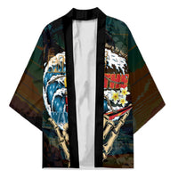 Aloha Hawaii Surfing Skull Kimono Shaka Skeleton Ride The Waves - Polynesian Pride