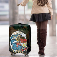 Aloha Hawaii Surfing Skull Luggage Cover Shaka Skeleton Ride The Waves - Polynesian Pride