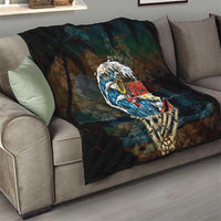Aloha Hawaii Surfing Skull Quilt Shaka Skeleton Ride The Waves - Polynesian Pride