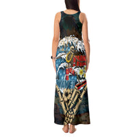 Aloha Hawaii Surfing Skull Tank Maxi Dress Shaka Skeleton Ride The Waves - Polynesian Pride