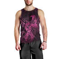Polynesia Breast Cancer Awareness Men Tank Top No One Fights Alone Pink Ribbon With Butterfly LT14 - Polynesian Pride