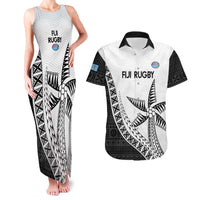 Custom Fiji Rugby Couples Matching Tank Maxi Dress and Hawaiian Shirt Go Champions Fijian Tapa Cloth