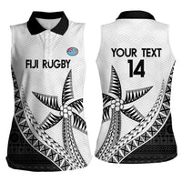 Custom Fiji Rugby Women Sleeveless Polo Shirt Go Champions Fijian Tapa Cloth