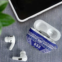 Personalised Queen Salote College AirPods Case Kolisi Fefine 100th Anniversary Kupesi Blue LT14 - Polynesian Pride