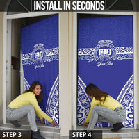 Personalised Queen Salote College Door Cover Kolisi Fefine 100th Anniversary Kupesi Blue - Polynesian Pride