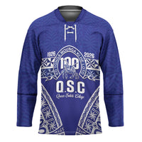 Personalised Queen Salote College Hockey Jersey Kolisi Fefine 100th Anniversary Kupesi Blue LT14 Unisex Blue - Polynesian Pride