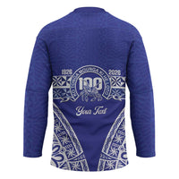 Personalised Queen Salote College Hockey Jersey Kolisi Fefine 100th Anniversary Kupesi Blue LT14 - Polynesian Pride