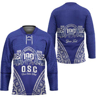 Personalised Queen Salote College Hockey Jersey Kolisi Fefine 100th Anniversary Kupesi Blue LT14 - Polynesian Pride