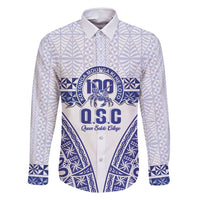 Personalised Queen Salote College Family Matching Off Shoulder Maxi Dress and Hawaiian Shirt Kolisi Fefine 100th Anniversary Kupesi White - Polynesian Pride