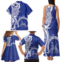 Personalised Queen Salote College Family Matching Tank Maxi Dress and Hawaiian Shirt QSC Est 1926 Ngatu Pattern - Polynesian Pride