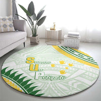 Samoa Ua Potopoto Round Carpet SUP Est 2025 Samoan Pattern LT14 - Polynesian Pride