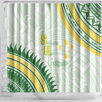 Samoa Ua Potopoto Shower Curtain SUP Est 2025 Samoan Pattern LT14 - Polynesian Pride