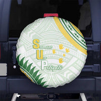 Samoa Ua Potopoto Spare Tire Cover SUP Est 2025 Samoan Pattern LT14 No hole White - Polynesian Pride