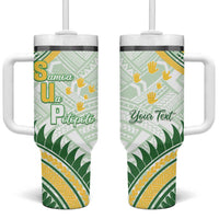 Personalised Samoa Ua Potopoto Tumbler With Handle SUP Est 2025 Samoan Pattern LT14 One Size: 40 oz White - Polynesian Pride