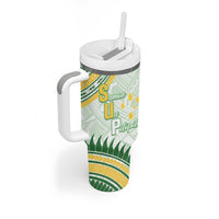 Personalised Samoa Ua Potopoto Tumbler With Handle SUP Est 2025 Samoan Pattern LT14 - Polynesian Pride