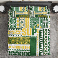 Samoa Uniting Party Bedding Set SUP Est 2025 Siapo Pattern - Polynesian Pride