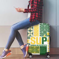 Samoa Uniting Party Luggage Cover SUP Est 2025 Siapo Pattern LT14 - Polynesian Pride