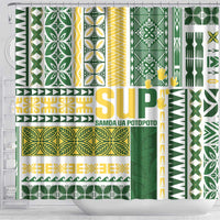 Samoa Uniting Party Shower Curtain SUP Est 2025 Siapo Pattern LT14 - Polynesian Pride