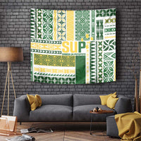 Samoa Uniting Party Tapestry SUP Est 2025 Siapo Pattern LT14 White - Polynesian Pride