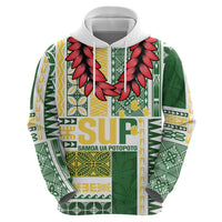 Samoa Uniting Party Zip Hoodie SUP Est 2025 Siapo Pattern LT14 - Polynesian Pride