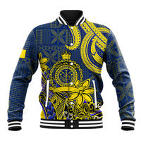 Niue Peniamina Gospel Day Baseball Jacket Unique Niean Hiapo LT14 Unisex Blue - Polynesian Pride