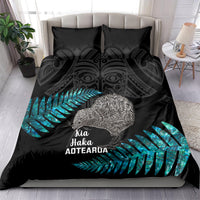 New Zealand Silver Fern Rugby Bedding Set Pacific 2023 Kia Haka Kiwis With Maori Ta Moko LT14 - Polynesian Pride